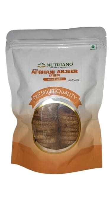 Nutriano Afghani Anjeer Dried Figs Naturally Sweet and Soft Rich in Fiber and Calcium Tasty Dry Fruit Snack for Snacking Baking and Cooking Fresh Quality (250g Pack of 1)