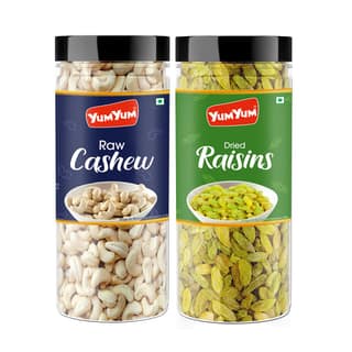 YUM YUM Dry Fruits Mix Mixed Dry Fruits Almond Cashew Raisins Pack - 2 x 150g