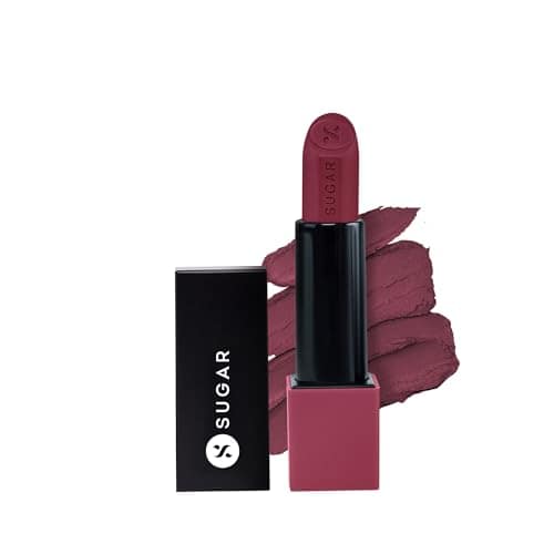 SUGAR Cosmetics Glide Peptide Serum Lipstick with Hyaluronic Acid & Vitamin E | Velvet Matte Lipstick for Indian Skin | 1-Swipe Full Coverage | 4.2gm - 06 Moscow Mulberry SUGAR Cosmetics Glide Peptide Serum Lipstick with Hyaluronic Acid & Vitamin E | Vel view 2