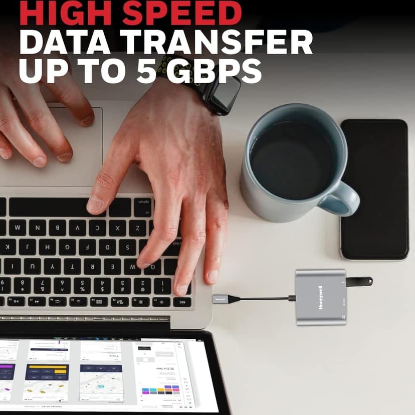 Honeywell High-Speed 3-In-1 Type C To HDMI Adapter, Quick Transfer Speed Of 5GBPS, UHD 4K@30Hz view 2