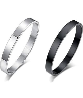 HEER COLLECTION - Silver Kada ( Pack of 2 )