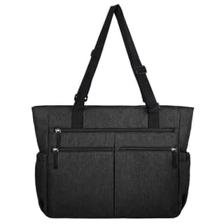 MILOY Waterproof Tote Bag | Waterproof Tote Bags for Women | Waterproof Laptop Bags | Tote Bag for Woman with Adjustable Strap - Black | Multi Compartment | Zipper Pocket -Foldable-Heavy Duty-Washable