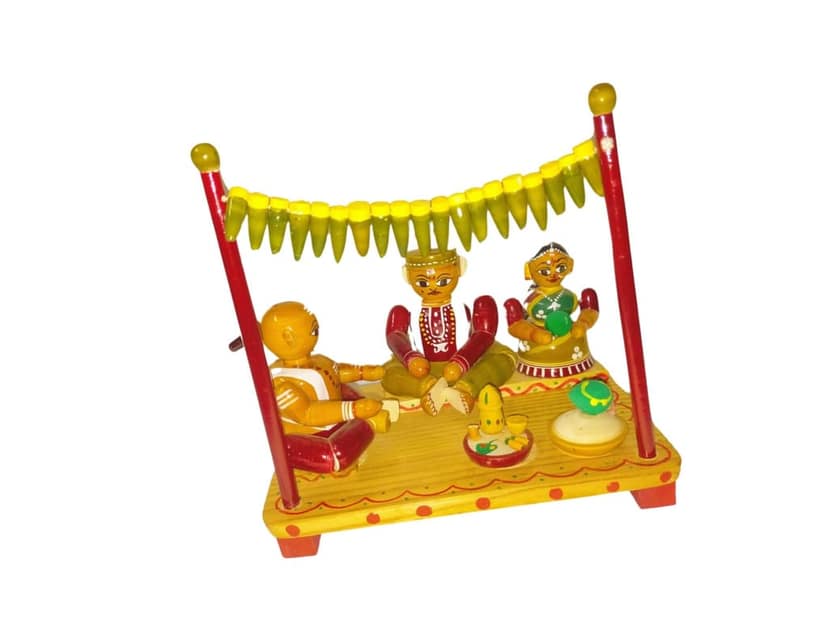 Etikoppaka Handicrafts Wooden Marriage Mandapam Set view 2