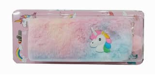 Unicorn Soft Fur Pencil Pouch for Girls