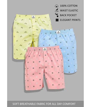 Supersquad Pack of 3 Cotton Boxers For Men's ( Assorted 5 )