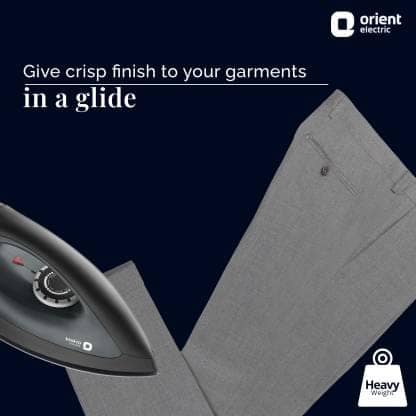 Orient Electric DIGT11GP Gusto Heavy Weight 1100 W Dry Iron (Black) view 2