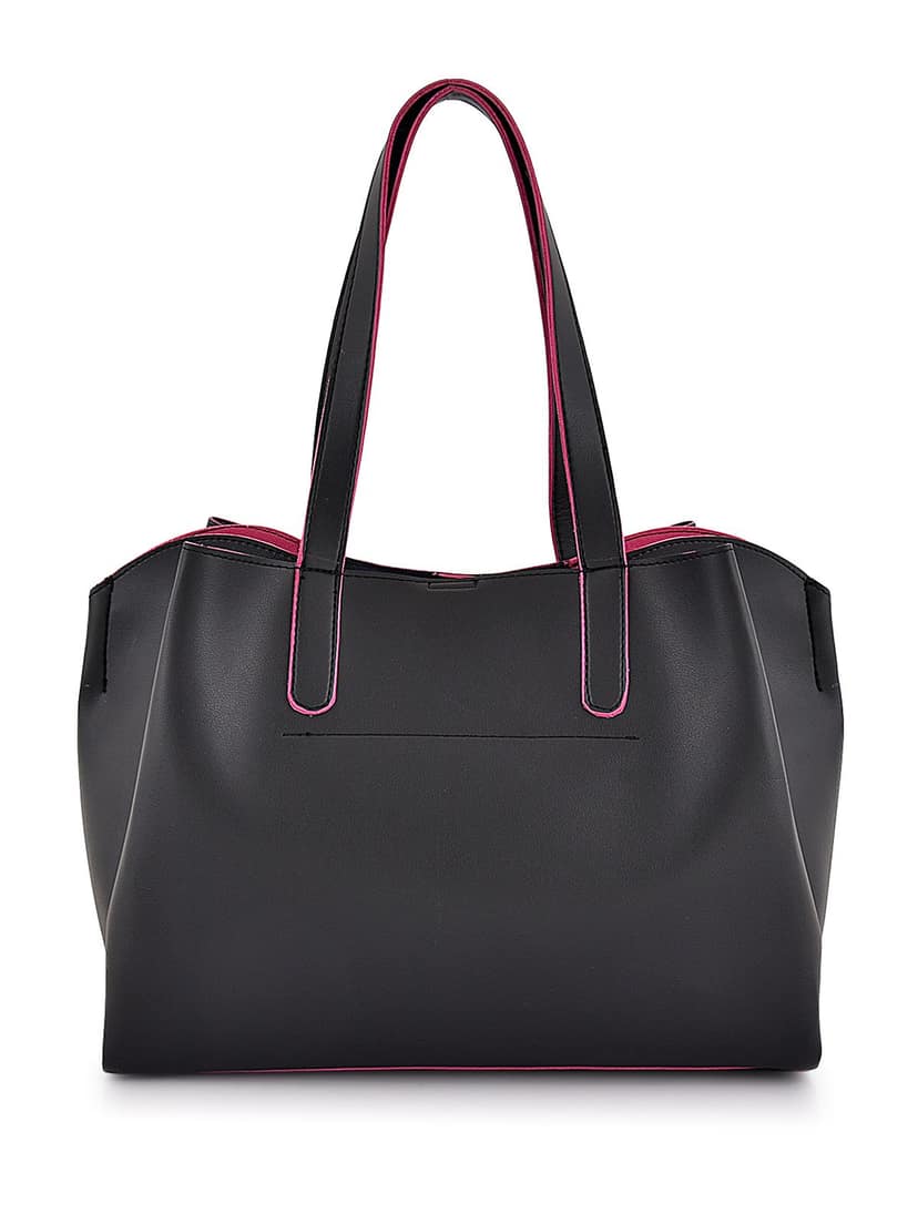 Lychee bags Women Pu Emroidered Black Shoulder Bag view 2