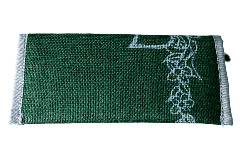 Green Jute Wallet with Floral Print view 2