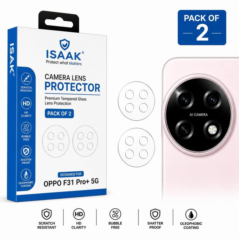 ISAAK Back Camera Lens Protector compatible for OPPO F31 Pro Plus 5G (Pack of 2)