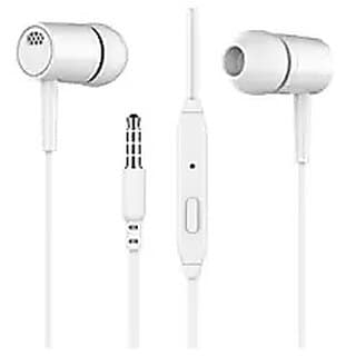 Unv Vnp Wired In Ear Earphone White, Handsfree, Earbuds With Mic Button For Music Call Control,Compatible With All Smart Phones.