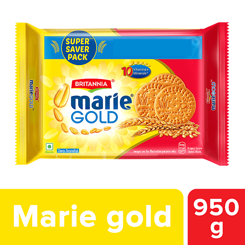 Britannia Marie Gold Biscuit - Crunchy, Light, Zero Trans Fat, Ready To Eat, 950 g
