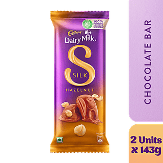 Cadbury Dairy Milk Silk Dairy Milk Silk - Hazelnut Chocolate Bar, 2X143 g Multipack