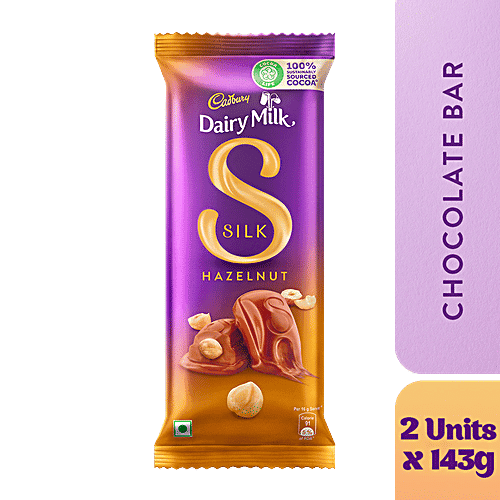 Cadbury Dairy Milk Silk Dairy Milk Silk - Hazelnut Chocolate Bar, 2X143 g Multipack