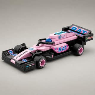 Pink Grand Prix Racer Vehicle Building Block (1Pc)