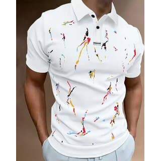 AUSK Mens Casual Printed Cotton Blend White & Black Summer wear Co-ords set of T-Shirt & Trakpant view 2