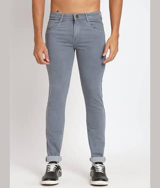 RAGZO Slim Fit Basic Men's Jeans - Grey ( Pack of 1 )