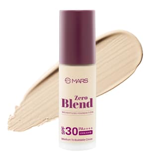 MARS SPF30 PA++++Zero Blend Weightless Foundation for Makeup (30ml) (02-SHELL COCONUT) | Long-Lasting | Matte Finish | Buildable Coverage | Sweat-Proof MARS SPF30 PA++++Zero Blend Weightless Foundation for Makeup (30ml) (02-SHELL COCONUT) | Long-Lasting