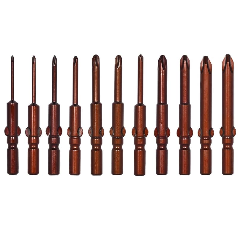 H9 11Pcs 1.6-6.0mm Cross- Plus Philips Screwdriver Bit Set 6mm Round Shank for 802 Electric Screwdriver Bits