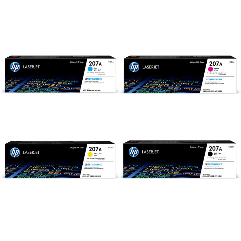 HP 207A Toner Cartridge 4-Pack (Black, Cyan, Magenta, Yellow) for LaserJet Pro M255 & MFP M283 view 2