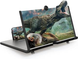 WUGO:: 3D Amplifier Stand with 8 Inch HD Screen Magnifier Compatible with All Smartphones | Mobile Screen Enlarger & Phone Holder for Movies, Videos & Gaming with Eye Protection (Original Quality)