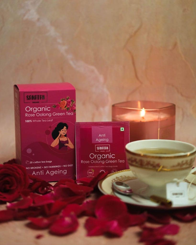 Sanatan Organic Rose Oolong Anti Ageing tea.- 20 sachets view 2