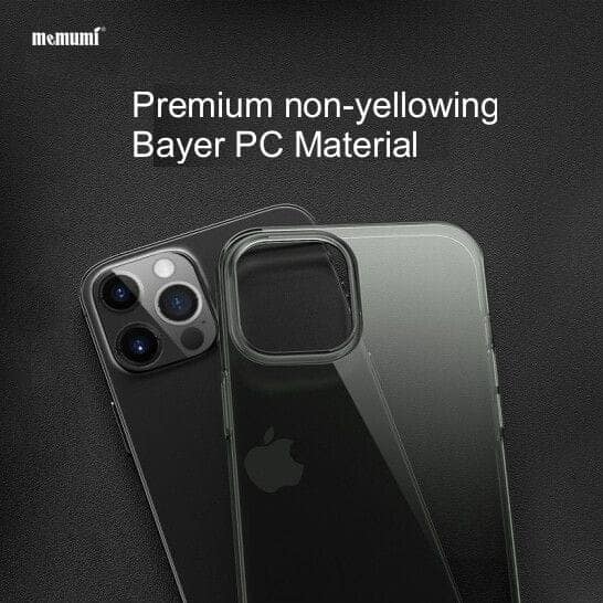 Memumi Brilliant Series Thin Fit Hard Back Cover for Apple iPhone 12 Mini-Semi Trans Black (5.4") view 2