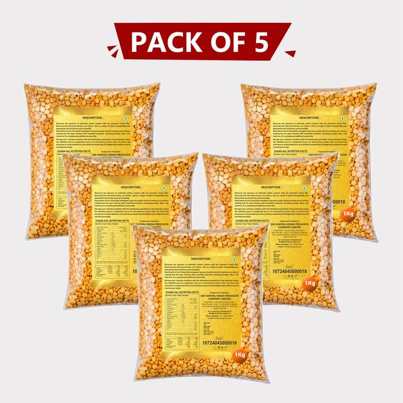 Chana Dal (1 kg) - Pack of 5 view 2