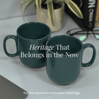 Heritales Temple Moss Ceramic Mug for Coffee, Milk & Tea Lovers – 350 ML | Handcrafted in India | Vegan, Bone China-Free | Microwave, Dishwasher & Freezer Safe | Premium Artisanal Mug– Set of 2