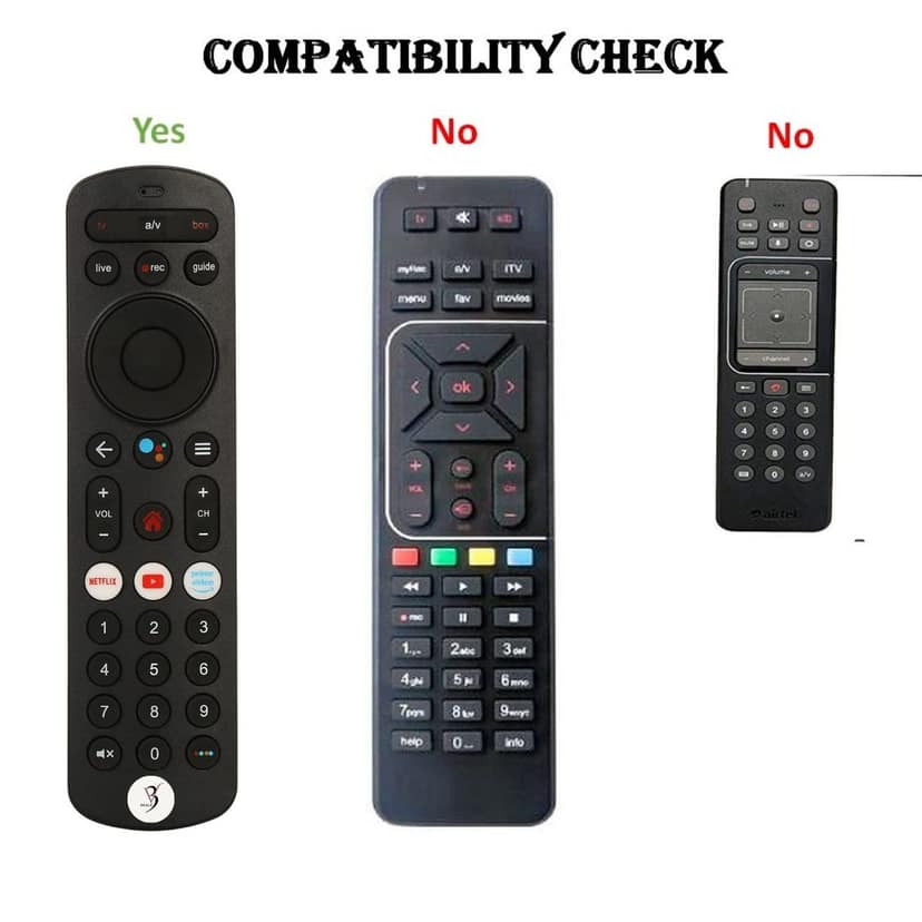 V3Deals Remote Control Compatible for Airtel Xstream Set Top Box HD & SD with Non Voice Function (Please Match Old Remote Before Order) with Netflix YouTube and Prime Video hotkeys (Airtel Xstream) view 2