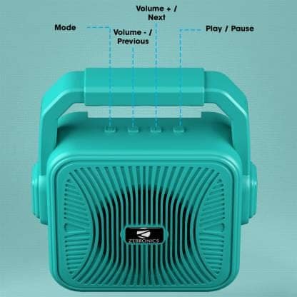ZEB-COUNTY 2 Portable TWS Wireless Speaker,10h* Playback with FM Radio 3 W Bluetooth Speaker (Blue, Mono Channel) view 2