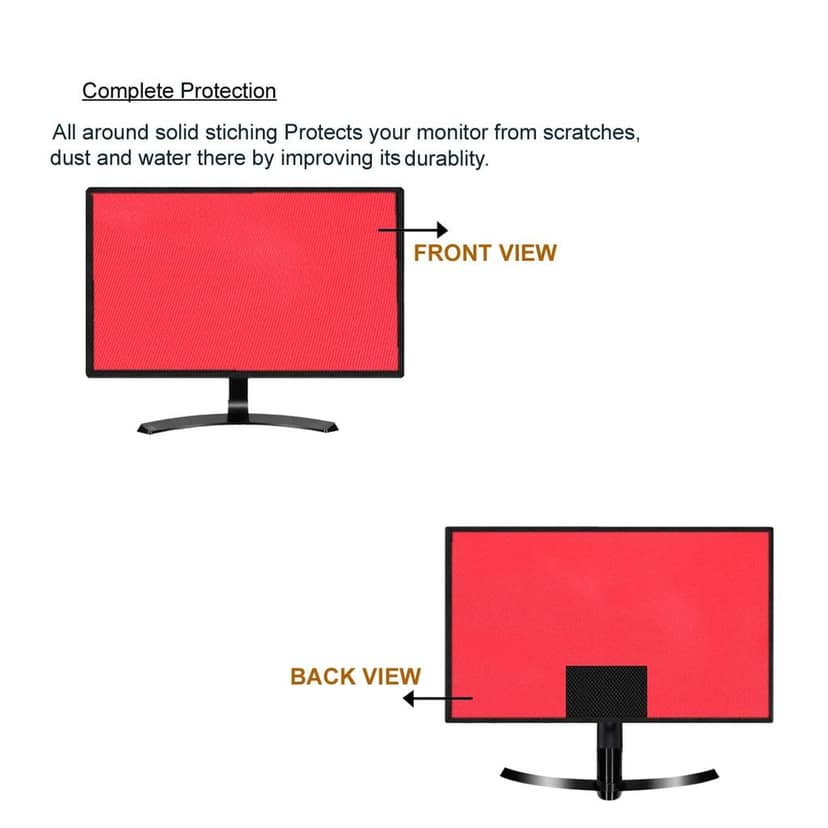 PalaP Super Premium Dust Proof Monitor Cover for HP 22 inches Monitor (RED) view 2