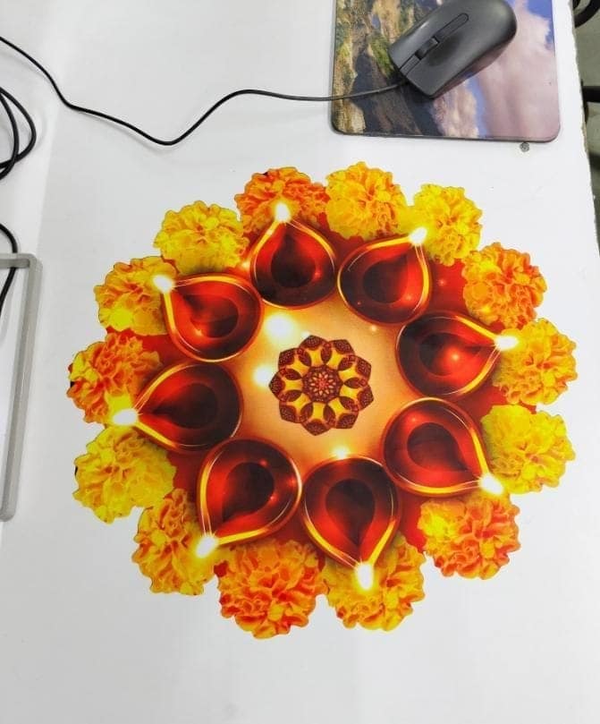 Diwali Rangoli Stickers Genda view 2