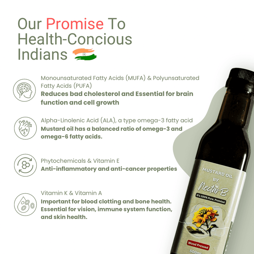 Wood Pressed Mustard Oil | 100% Pure | Kachi Ghani | Unrefined | Chemical-Free view 2