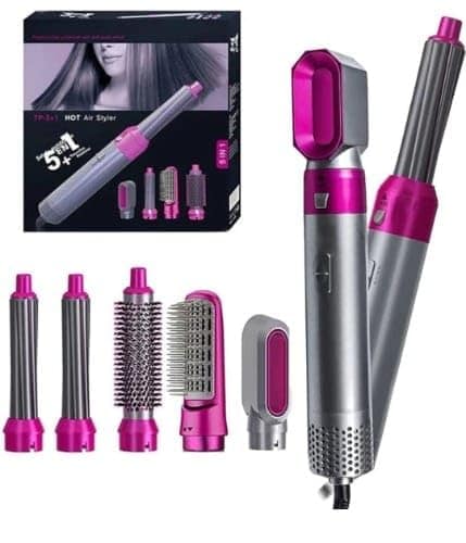 Fizix 5 in 1 Hot Air Brush Hair Dryer & Volumizer Fizix 5 in 1 Hot Air Brush Hair Dryer & Volumizer - Plastic view 2