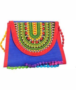 SUNESH CREATION Sling Bag Cotton Set of 1 ( Blue )