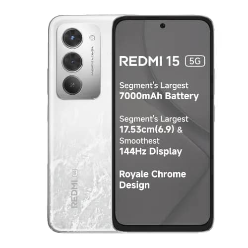 REDMI 15 5G (Frosted White, 8GB RAM, 128GB Storage)