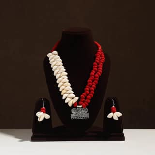 Multicolor - Handmade German Silver Shell Necklace Set 12