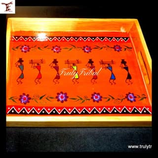 PAINTED TRAY WARLI