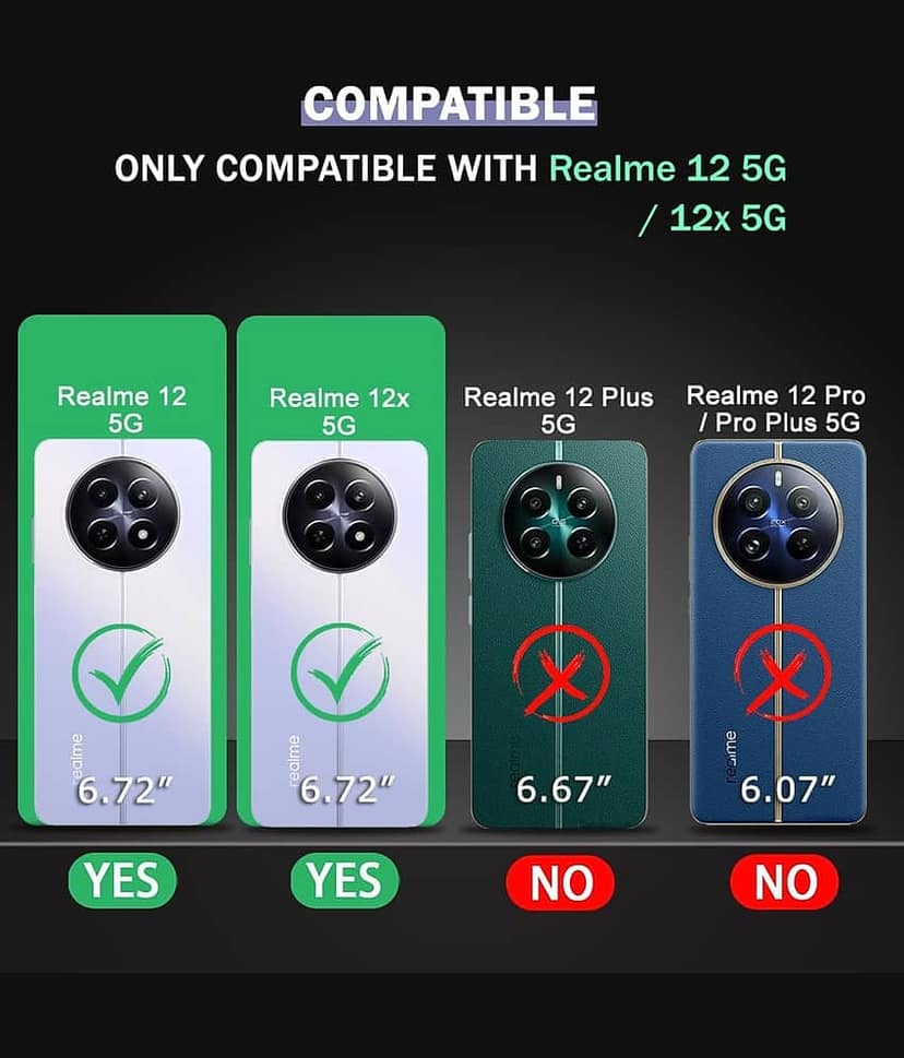 ZAMN Shock Proof Case Compatible For Polycarbonate Realme 12x 5g ( ) view 2