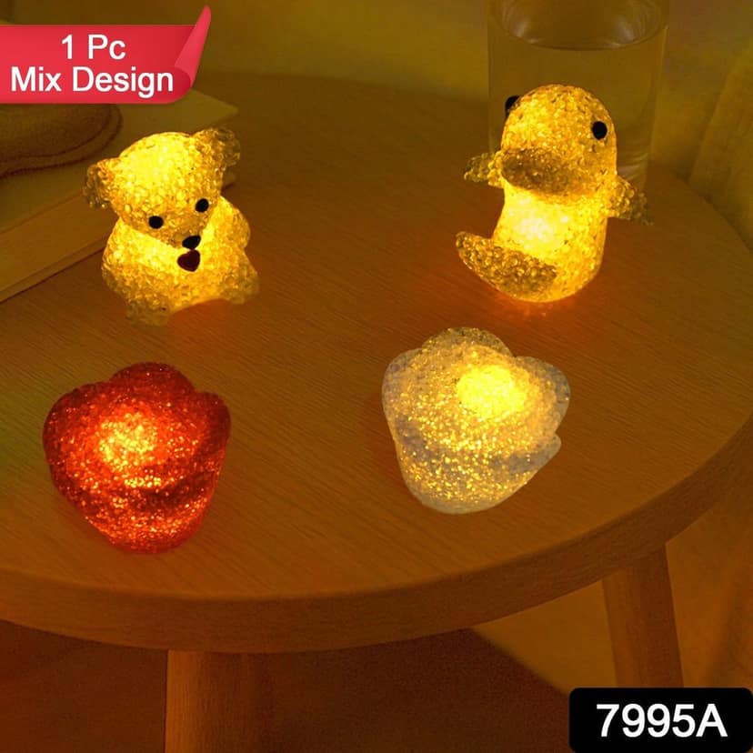 Unique Crystal Night Light: Multi-Shape LED Lamp (Mood Lighting) view 2