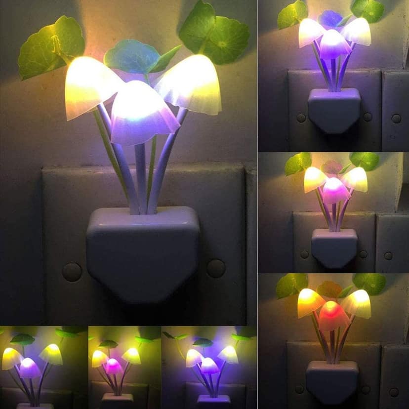 Elecsera Mushroom Color Changing Multi Color Led Sensor Flower Night Lamp for Bedroom Pack of 4 view 2