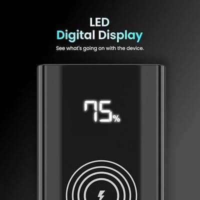 Portronics Power 10 10000 mAh 22.5 W PD Fast Charging |15W Li-Polymer Premium Wireless Power Bank | Type C Power Delivery (1 Input, 3 Output) view 2