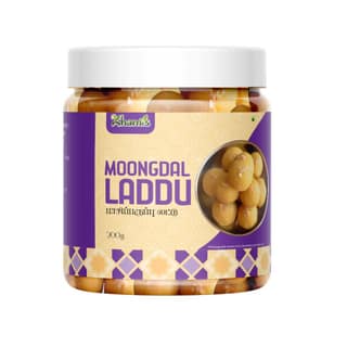 Moong Dal Laddu – Protein-Rich Traditional Sweet with Jaggery | Healthy Indian Mithai | Paasi Paruppu Laddu-A Nutritious Sweet | Khamis Healthy Foods -200g (pack of 4)