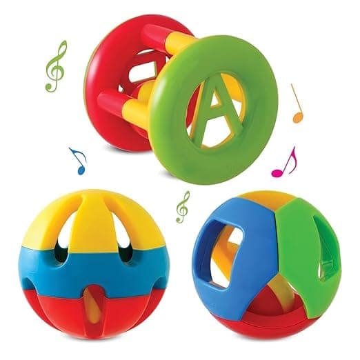 Little's Grab & Shake Rattles | Educational & Developmental Toys for Kids | Rattles for Baby | Baby Toys | 3 Piece Multi-Color Toddler Activity Toys | Infant & Preschool Kids Toys view 2