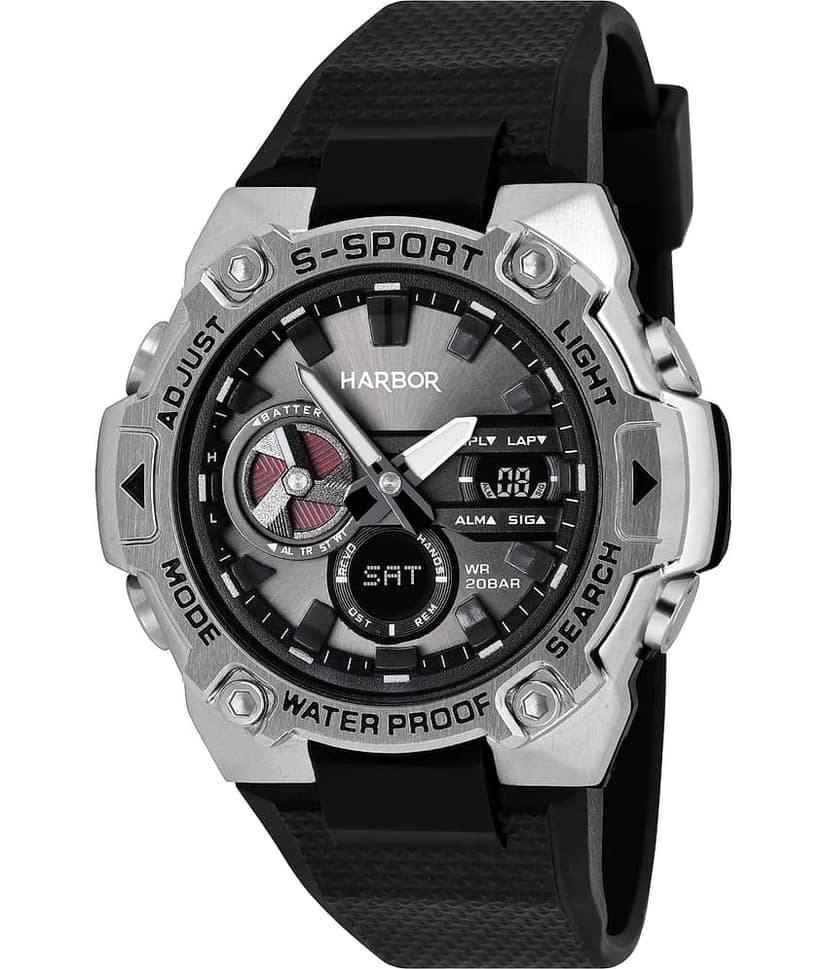 Harbor Black PU Analog-Digital Men's Watch