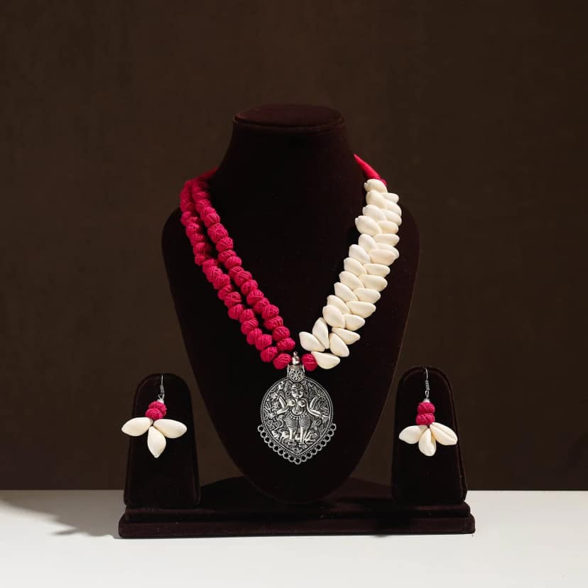Multicolor - Handmade German Silver Shell Necklace Set 13