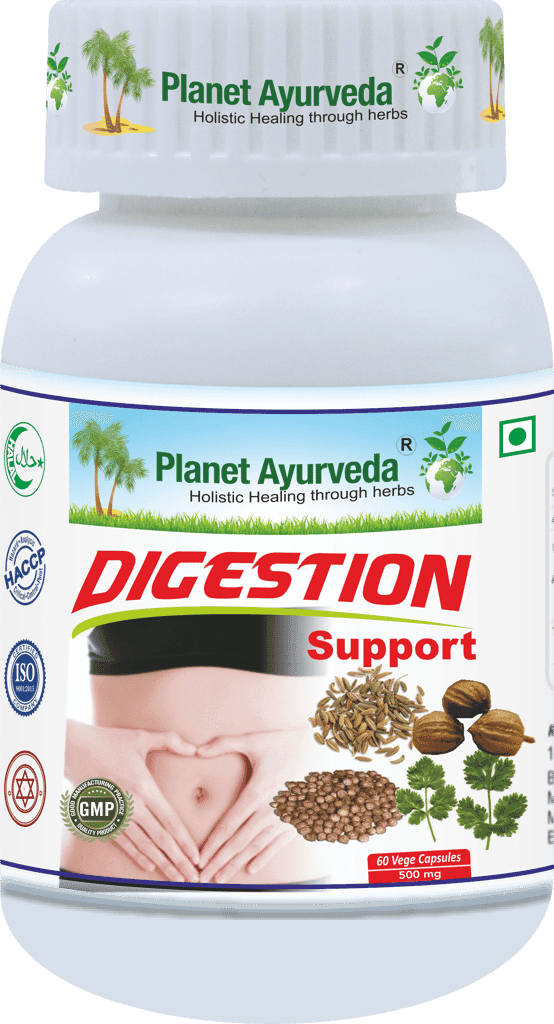 Planet Ayurveda Digestion Support - 60 Capsules, 500mg - Natural Herbal Supplement for Digestive Health
