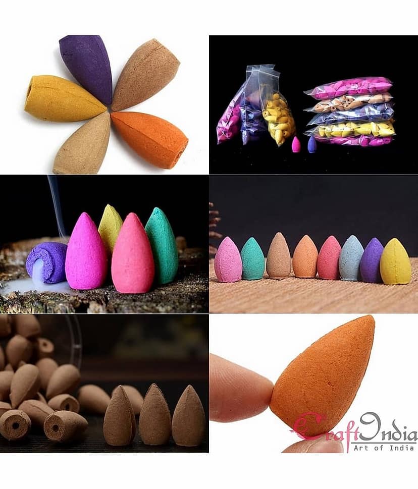 eCraftIndia Pack of 30 Backflow Incense Cones in Rose, Jasmine and Lavender Scent for Backflow Incense Burners view 2
