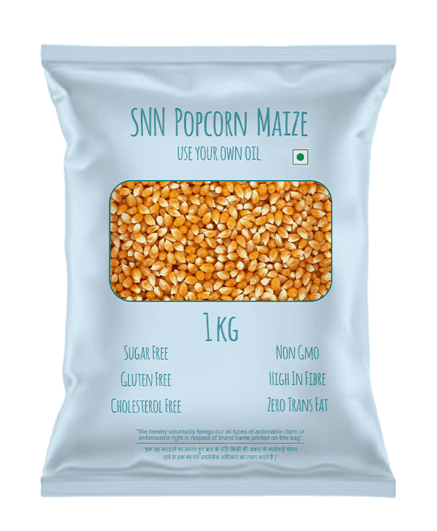 SNN Popcorn Maize 1kg | Imported Raw Maize | Popcorn Kernels 1kg | Ready to Cook | High Expansion | Homemade Healthy Snack | Butterfly Popcorn Kernels