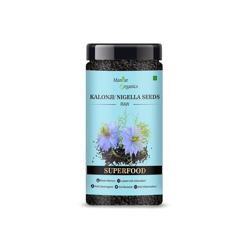 ManHar Organics Nigella Seeds 135gm Jar- Kalonji seeds for hair growth